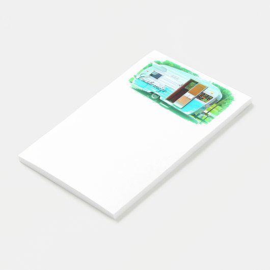 klassieke caravan met zigeunerlijker post-it® notes (Schuin)