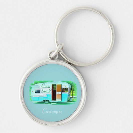 klassieke caravan met zigeunerlijker sleutelhanger (Voorkant)