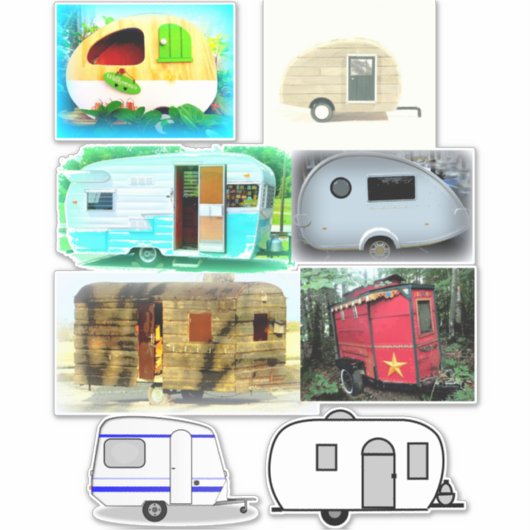  klassieke caravan Thunder_Cove Sticker (Voorkant)