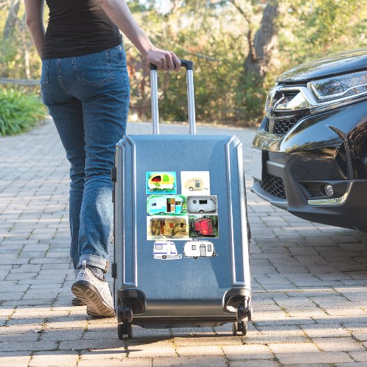  klassieke caravan Thunder_Cove Sticker (Koffer Insitu)