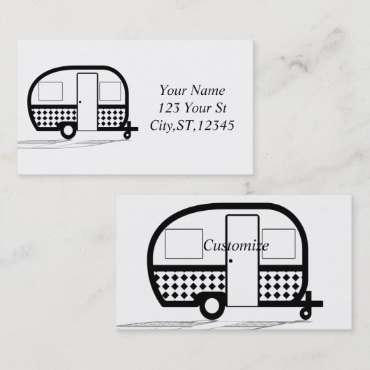 Klassieke caravan Thunder_Cove Visitekaartje (Voorkant / Achterkant)