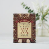 Klassieke Carnaval Elegante Postkaart Bewaar de Da Aankondigingskaart (Staand voorkant)