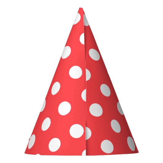 Klassieke carnaval rode grote witte Stippen, zater Feesthoedjes (Achterkant)