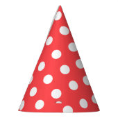 Klassieke carnaval rode grote witte Stippen, zater Feesthoedjes (Links)