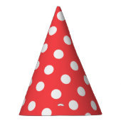 Klassieke carnaval rode grote witte Stippen, zater Feesthoedjes (Rechts)