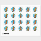 Klassieke Carnavalsclown Vierkante Sticker (Vel)