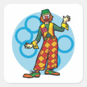 Klassieke Carnavalsclown Vierkante Sticker (Voorkant)