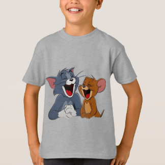 Klassieke Cartoon Kat en Muis Beste Vrienden Lache T-shirt