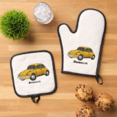 Klassieke cartoon ovenwant & pannenlap set (Top down)