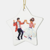 klassieke cartoon van 1950 , rots in roll jivers keramisch ornament (Links)