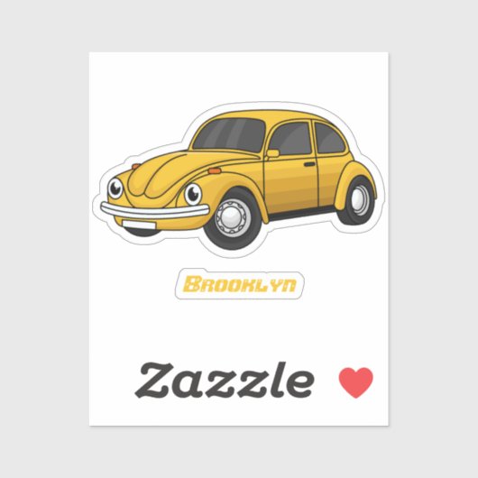 Klassieke cartoonauto sticker (Vel)