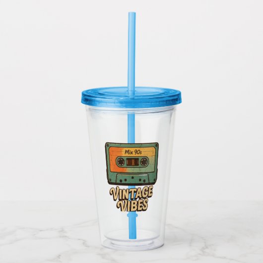 klassieke cassette acryl drinkbeker (Voorkant)