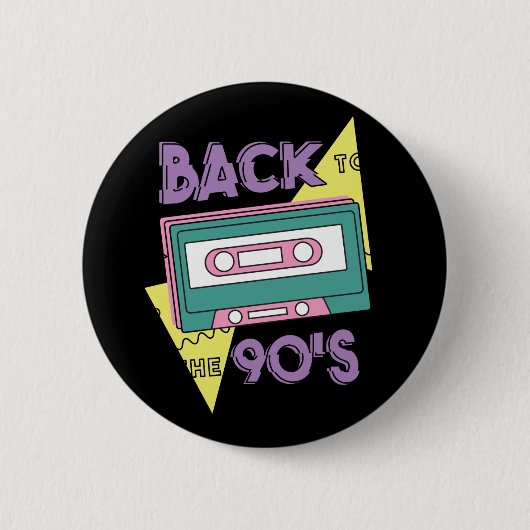 Klassieke Cassette Uit 90s Nostalgie Ronde Button 5,7 Cm (Voorkant)