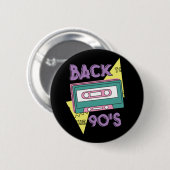Klassieke Cassette Uit 90s Nostalgie Ronde Button 5,7 Cm (Voorkant /achterkant)