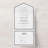 Klassieke Casual zwarte bruiloft All In One Uitnodiging (Binnen)