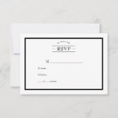 Klassieke Casual zwarte witte bruiloft RSVP (Voorkant)