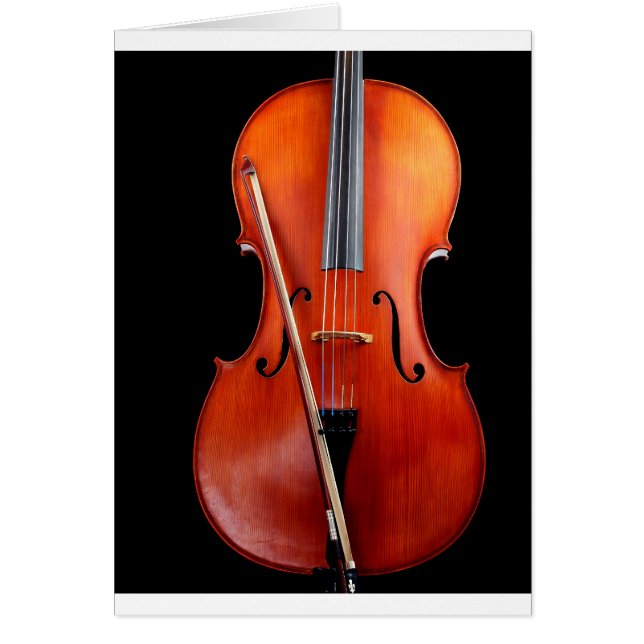 Klassieke cello op zwart (Voorkant)