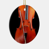 Klassieke cello op zwart keramisch ornament (Rechts)