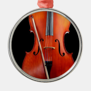 Klassieke cello op zwart metalen ornament