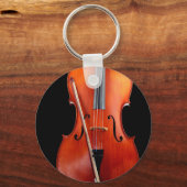 Klassieke cello op zwart sleutelhanger (Voorkant)