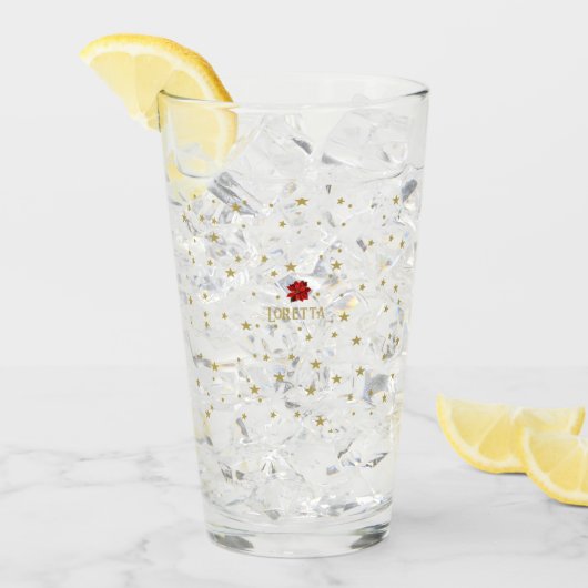 Klassieke Charm: Retro Kerststerren bloemenglas Glas (Voorkant ijs)