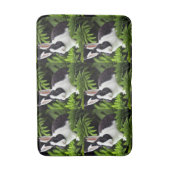 Klassieke charme: het zwarte en witte konijn badmat (Voorkant Verticaal)