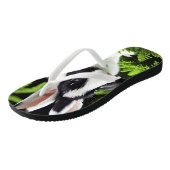 Klassieke charme: het zwarte en witte konijn teenslippers (Schuin)