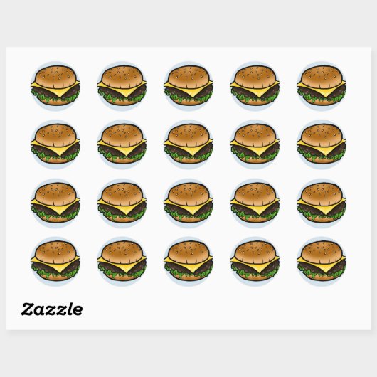 Klassieke Cheeseburger Lover Sticker (Vel)