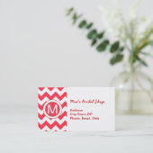 Klassieke Cherry Red Chevron Pattern Visitekaartje (Staand voorkant)
