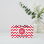 Klassieke Cherry Red Chevron Pattern Visitekaartje (Staand voorkant)