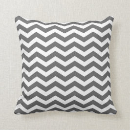 Klassieke Chevron Charcoal Grey and White Kussen