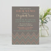 Klassieke Chevron Gray Bridal Shower Kaart (Staand voorkant)