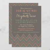 Klassieke Chevron Gray Bridal Shower Kaart (Voorkant / Achterkant)