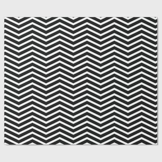 Klassieke Chevron Pattern Black en White Cadeaupapier (Vlak)