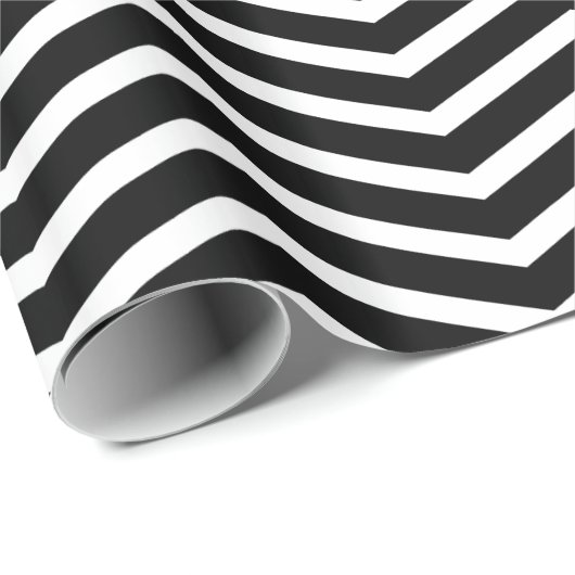 Klassieke Chevron Pattern Black en White Cadeaupapier (Rol Hoek)