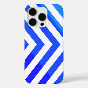 Klassieke Chevron Pattern in Blauw en Wit iPhone 16 Pro Hoesje