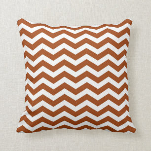 Klassieke Chevron Rust Sinaasappel en White Kussen