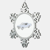 Klassieke Chevy Chevelle Muscle Car Pencil Tekenin Tin Sneeuwvlok Ornament (Rechts)