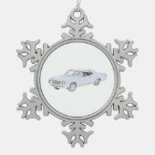 Klassieke Chevy Chevelle Muscle Car Pencil Tekenin Tin Sneeuwvlok Ornament (Voorkant)