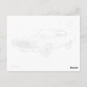 Klassieke Chevy Chevelle Musculair Zwart-wit Briefkaart (Achterkant)