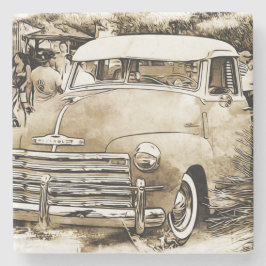 Klassieke Chevy Chevrolet Truck uit 1950 Stenen Onderzetter
