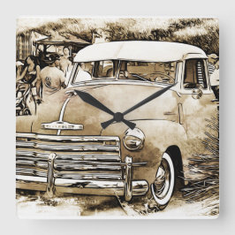 Klassieke Chevy Chevrolet Truck uit 1950 Vierkante Klok