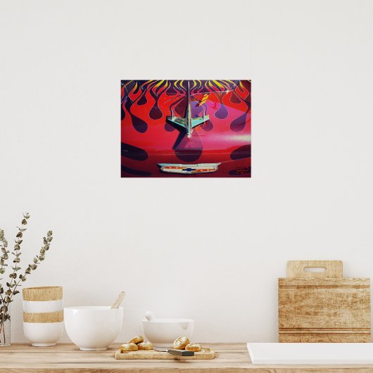 Klassieke Chevy Hot Rod Poster (Keuken)