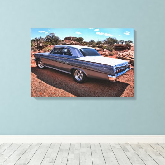 Klassieke Chevy Impala Hot Rod Canvas Afdruk (Insitu (Houten vloer))