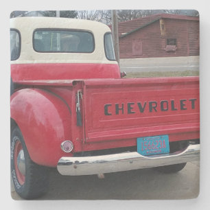 Klassieke Chevy Pickup Truck Tailgate Limestone Stenen Onderzetter