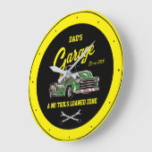 Klassieke Chevy Truck Garage Name Black Yellow Grote Klok (Hoek)