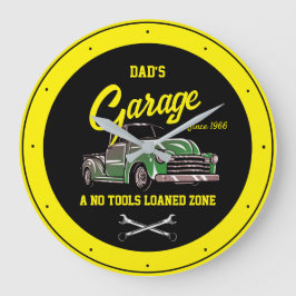 Klassieke Chevy Truck Garage Name Black Yellow Grote Klok