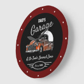 Klassieke Chevy Truck Garage Papa's naam donkerroo Grote Klok (Hoek)