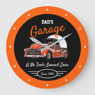 Klassieke Chevy Truck Garage Papa's naam Sinaasapp Grote Klok