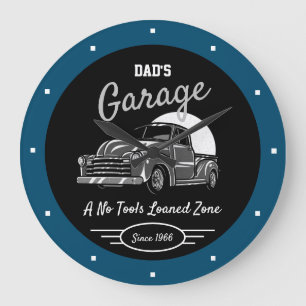 Klassieke Chevy Truck Garage Pap's enige naam blau Grote Klok